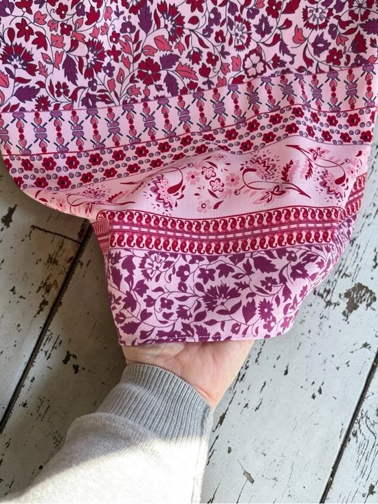 Cabi Pink Floral Tank Top XL Adjustable Straps Boho Lightweight Blouse - Picture 7 of 10